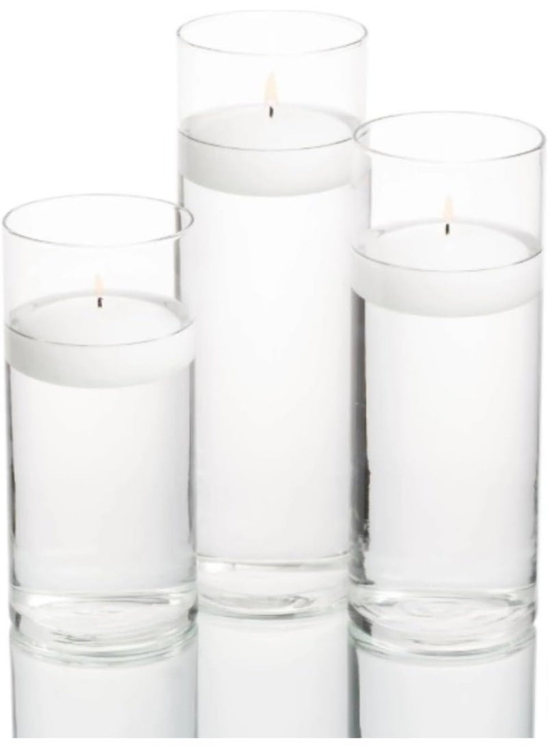 Mado Gallery Clear Cylinder Glass Vase Set – 3 Sizes (5×20CM, 5×25CM, 5×30CM) – Set of 1, 3, or 6 – Tall Vases for Flowers, Floating & Pillar Candles – Wedding & Home Decor (Package Of 1 Set) - Image 1